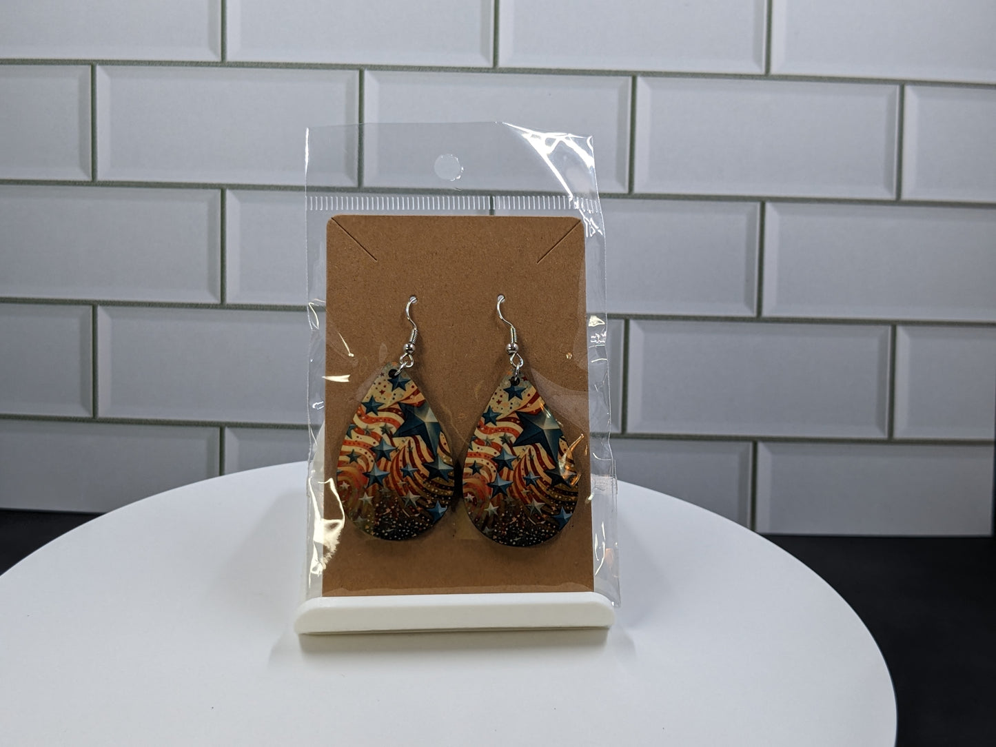 4th of July stars #1 Earrings