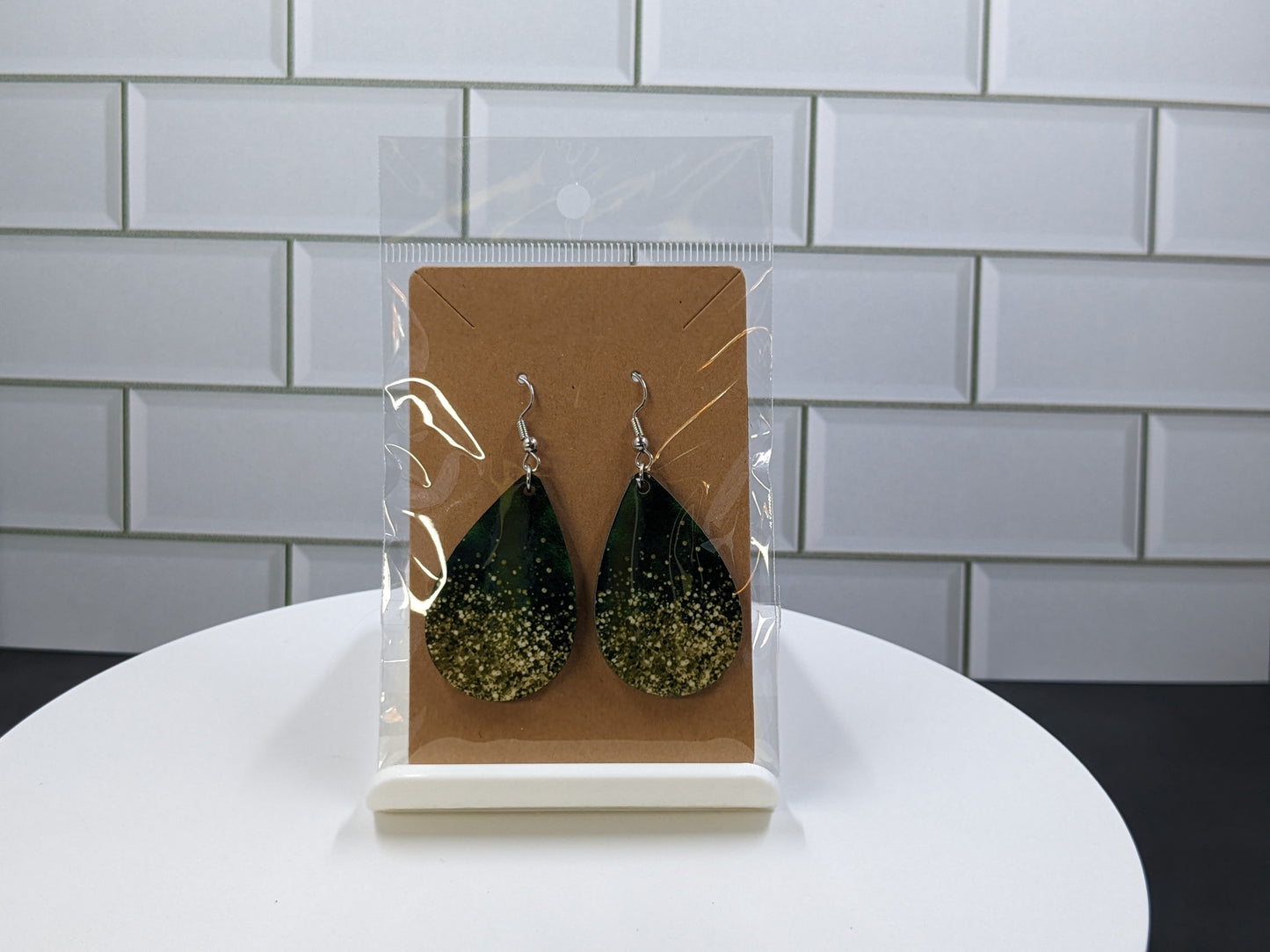 Hunter Green Sparkles Earrings