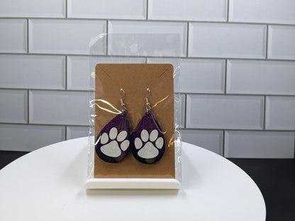 Purple Paw Earrings